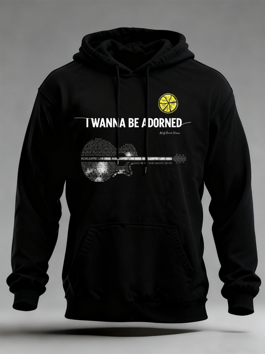 Men's British Legend Band Art Print Casual Hooded Sweatshirt