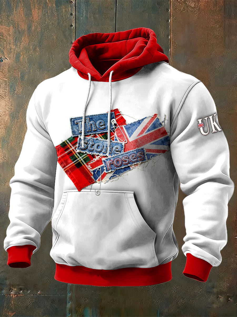 Men's The Stone Rose UK White Patchwork sweatshirt