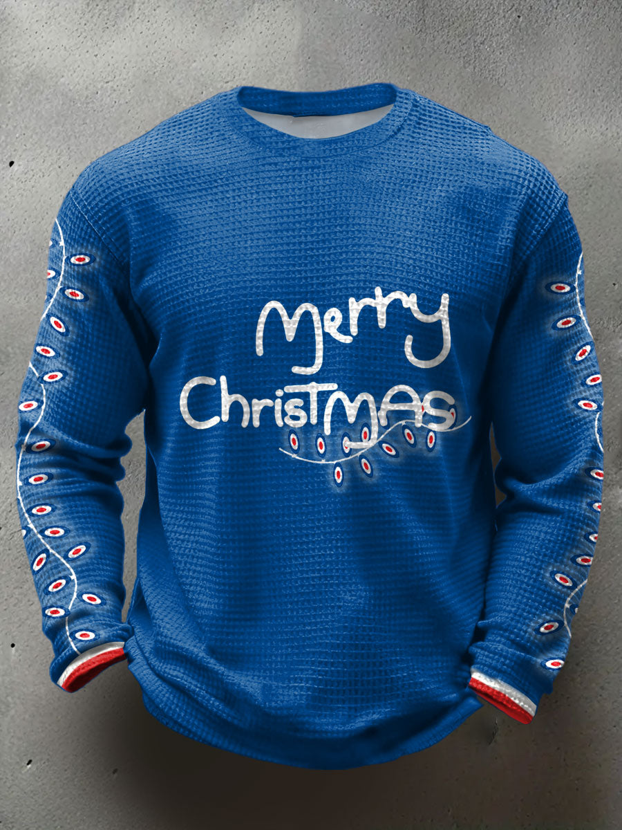 Men's UK Mods Music Lover Christmas Printed Waffle Tops