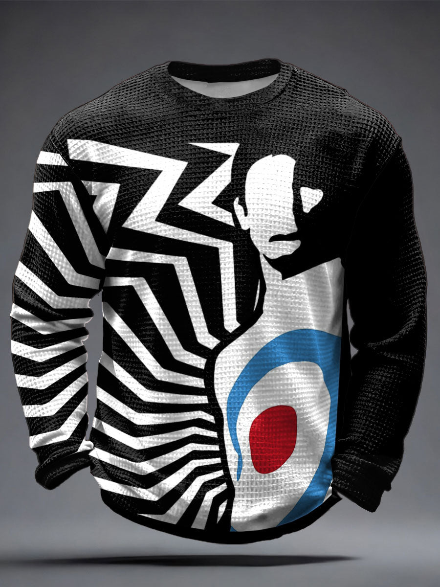 Men's UK Mod Music Lover Printed Waffle Tops