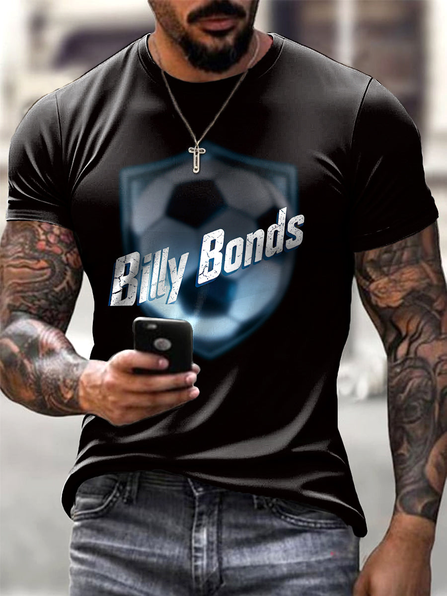 Men's British Bily Bonds Print Short-Sleeved T-Shirt