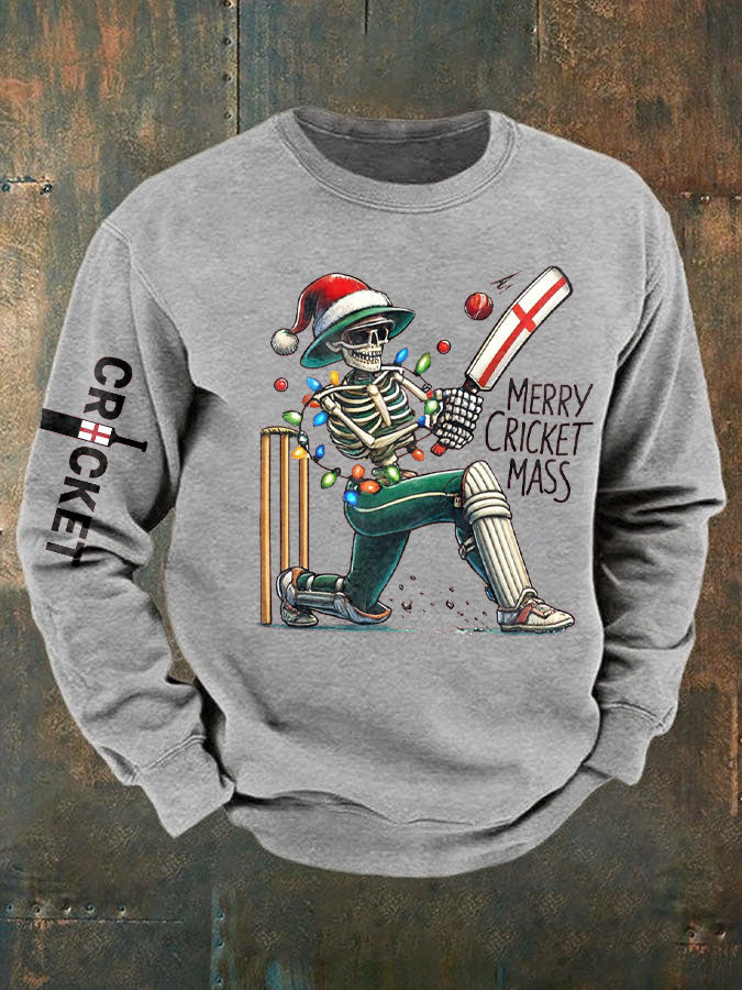 Men's UK Cricket Christmas Printed Sweatshirt