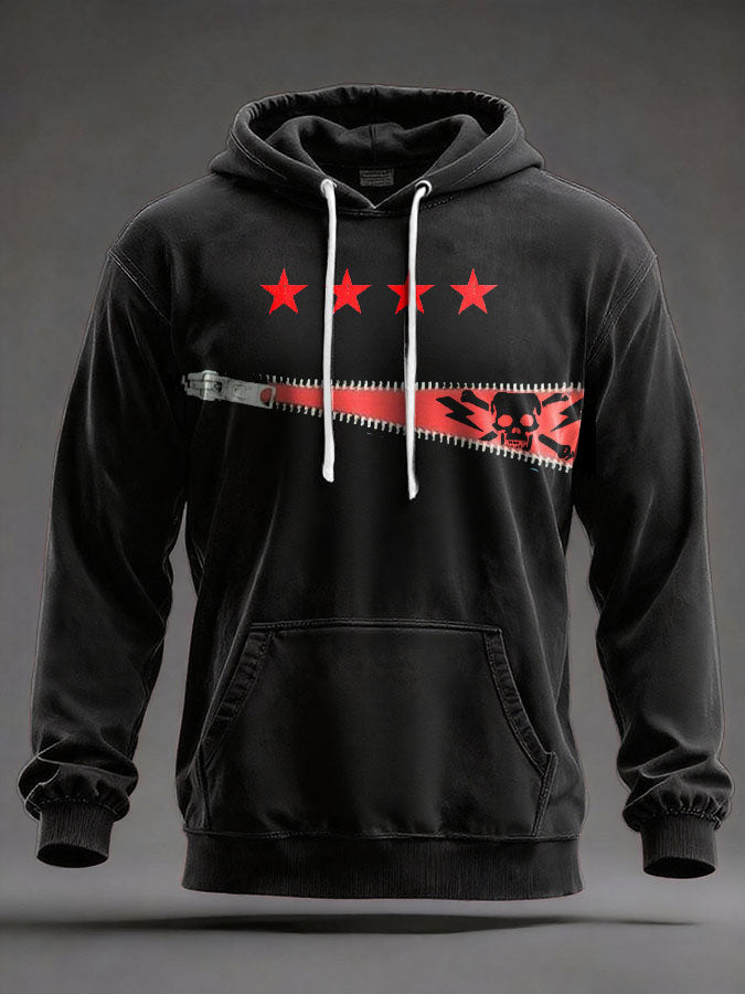 Unisex UK Punk Music Lover Printed Hoodie