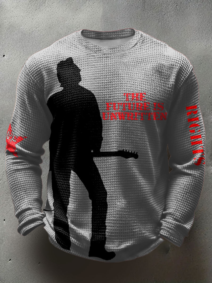 Men's UK Punk Music Lover Printed Waffle Tops