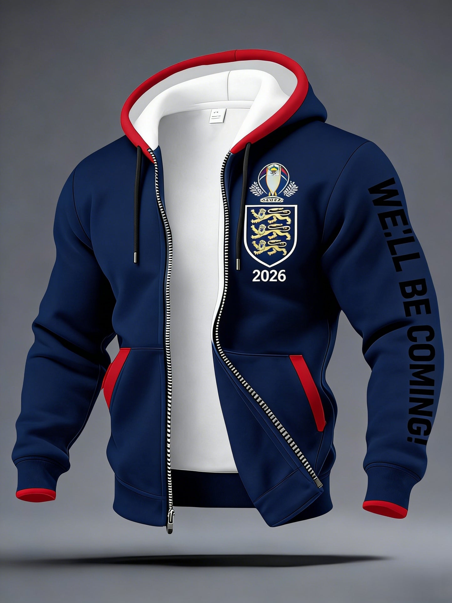 Unisex UK Football Lover England It's Coming Home 2026 Printed Coat
