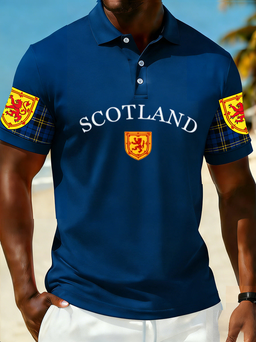Men's Retro 2026 Scotland Team Casual Polo Shirt for British Football Fans