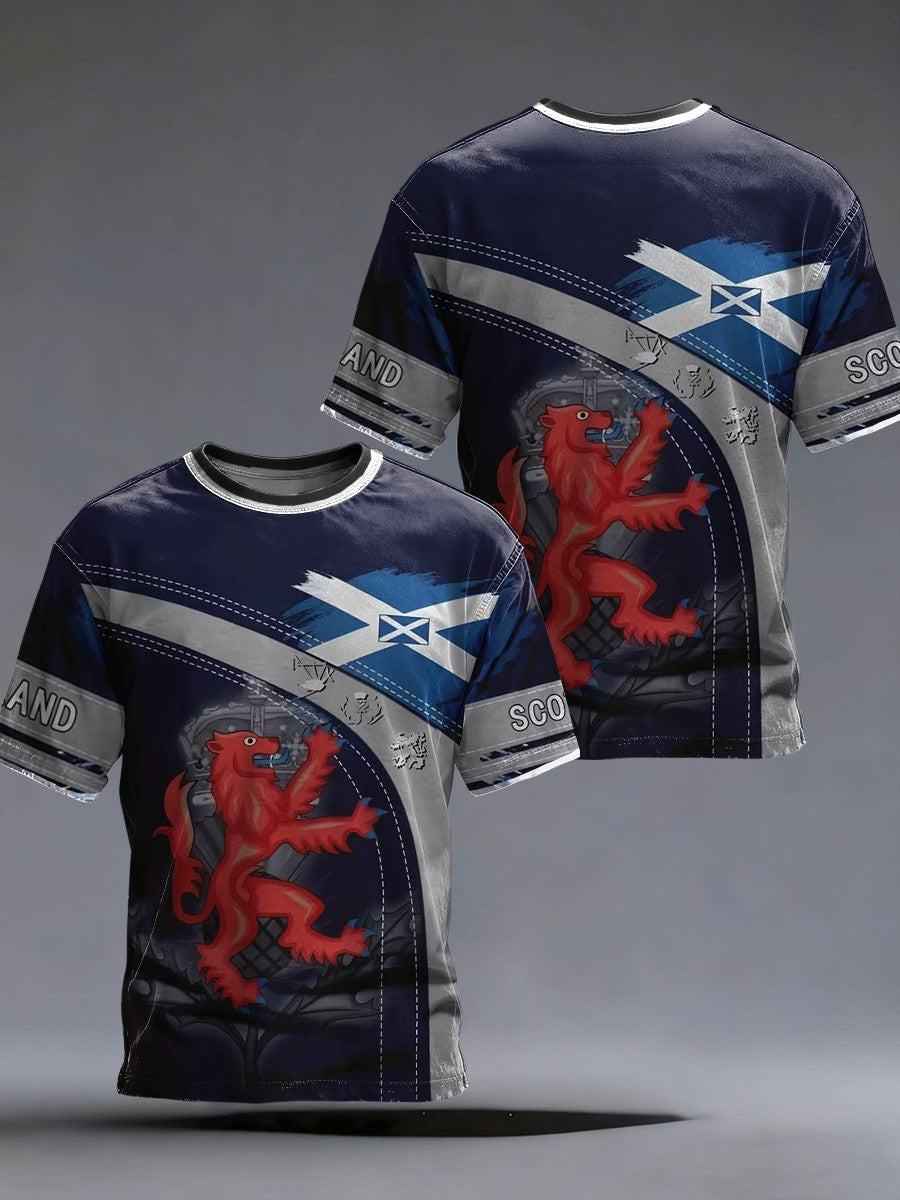 Men's UK Football Lover Scotland We'll Be Coming 2026 Printed Short-Sleeved T-Shirt