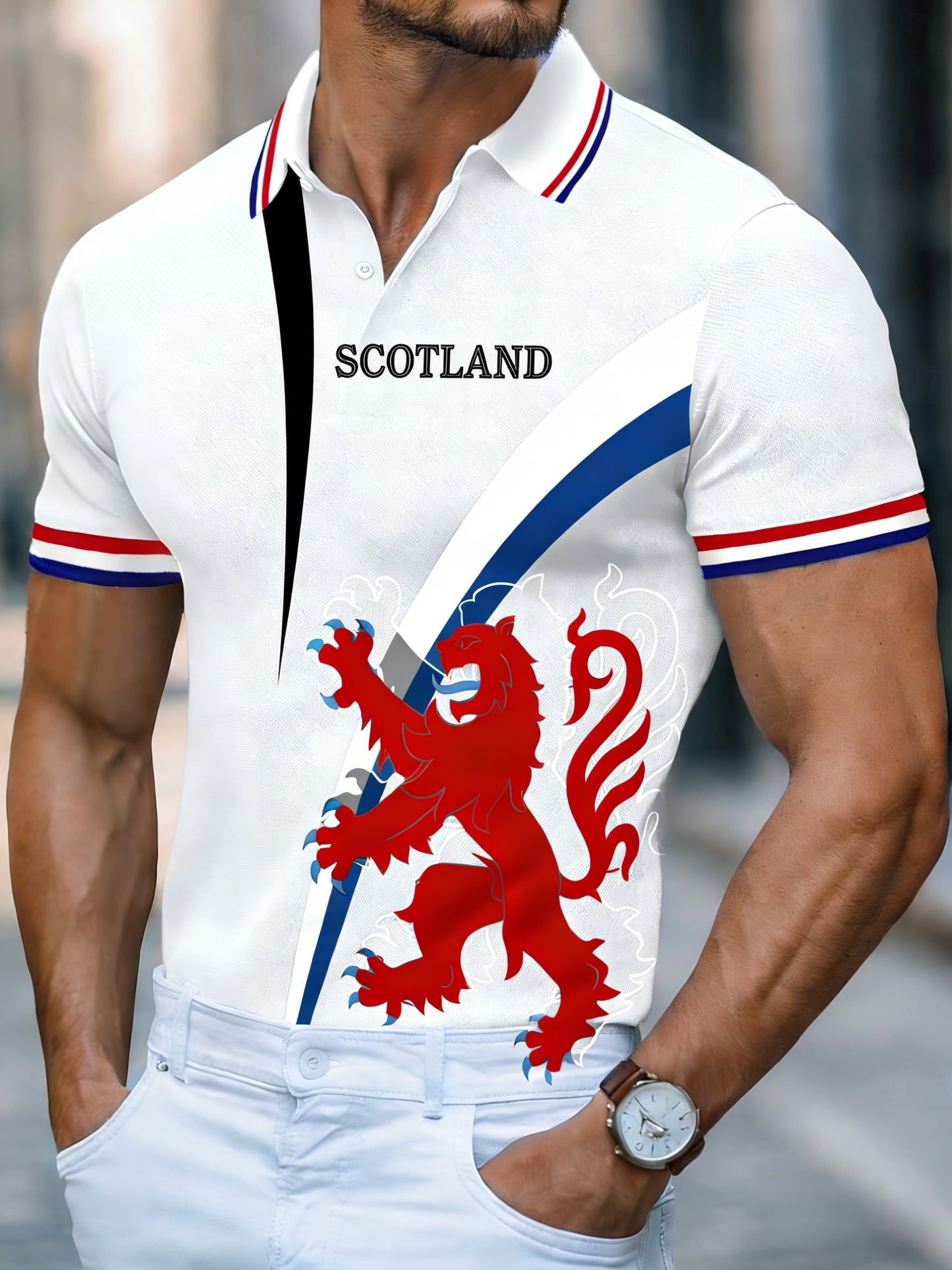 Men's UK Football Lover Scotland We'll Be Coming 2026 Printed Polo Shirt