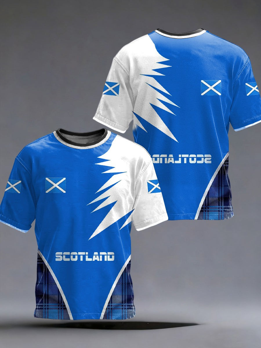 Men's UK Football Lover Scotland We'll Be Coming 2026 Printed Short-Sleeved T-Shirt