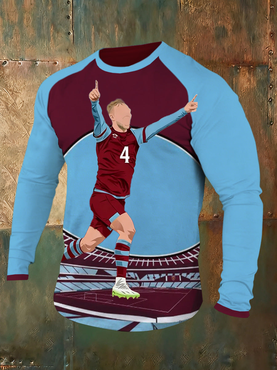Men's West Ham United Football Printed Long-Sleeve T-Shirt