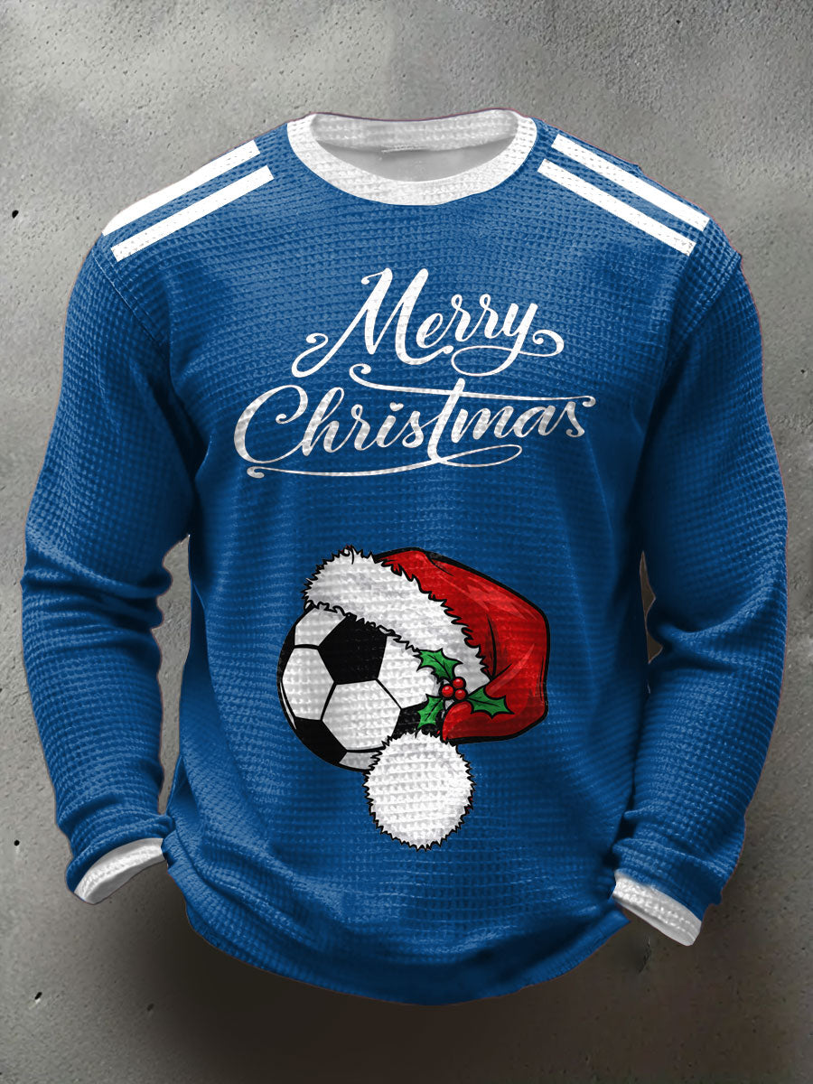 Men's ’UK Football Lover Christmas Printed Waffle Tops