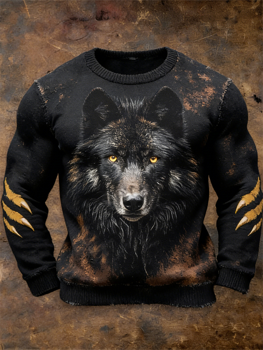 Men's Wolf Imitation Sweater