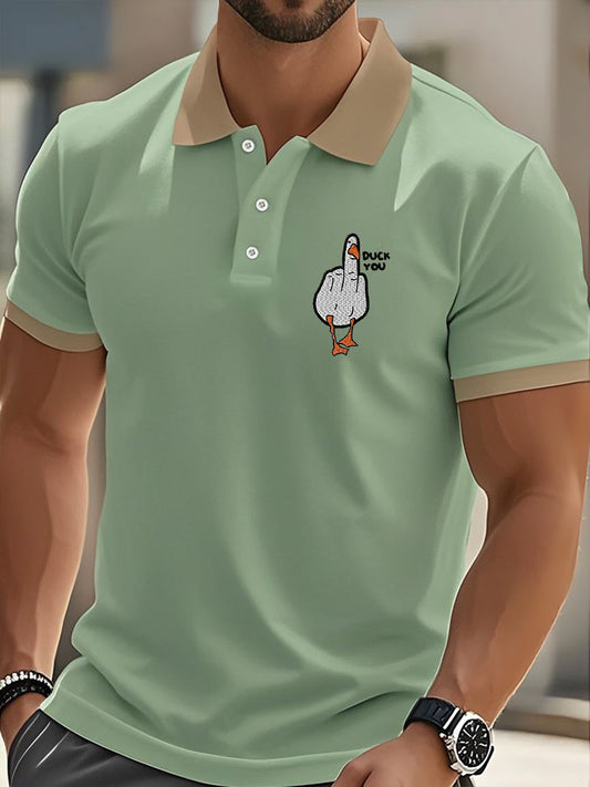 T-shirt a manica corta con stampa maleducata da uomo con dita medie divertenti