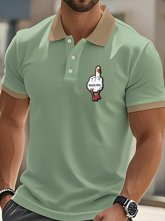 T-shirt a manica corta con stampa maleducata da uomo con dita medie divertenti