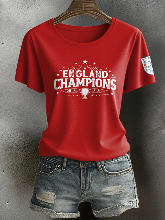Women's UK Football Lover Champion Printed T-Shirt