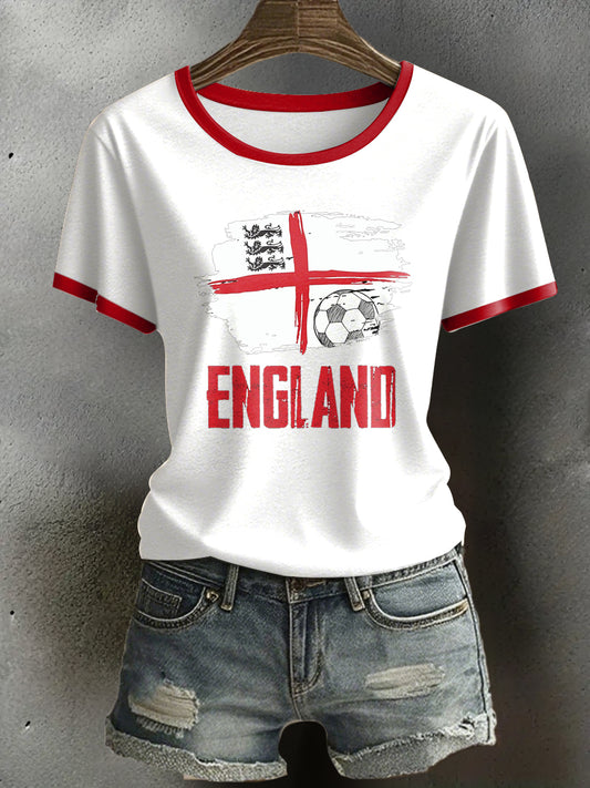 Women's UK Football Lover Champion Printed T-Shirt