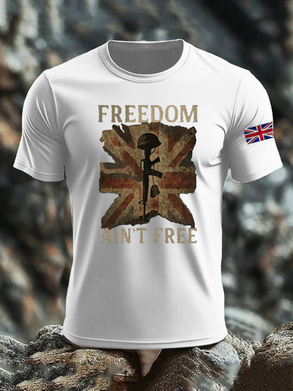 Men's British imitation cotton short-sleeved T-shirt