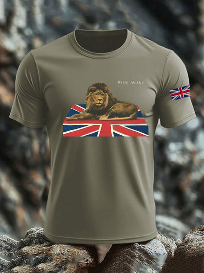 Men's  British mitation cotton short-sleeved T-shirt