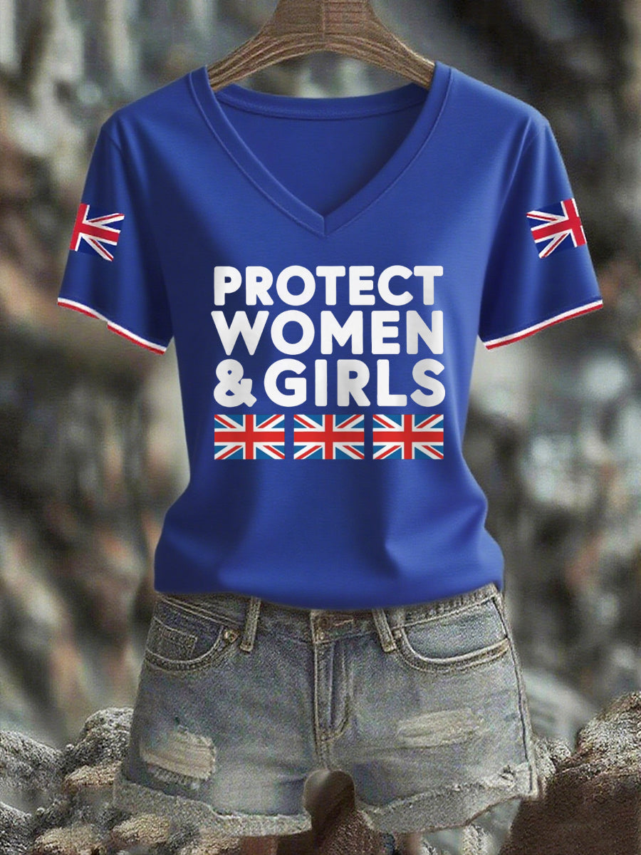 Women's Protect Women and Girls UK short-sleeved T-shirt