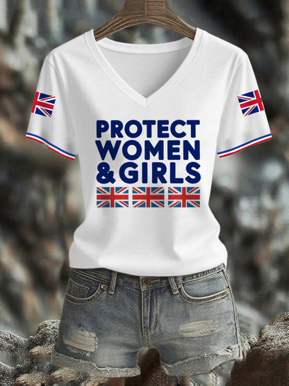 Women's Protect Women and Girls UK short-sleeved T-shirt