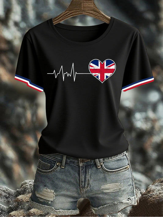 Women's UK Flag Printed T-shirt