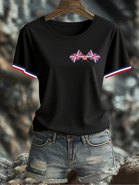 Women's UK Flag Printed T-shirt