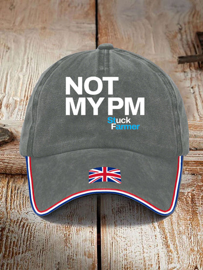 Unisex Not My PM Funny UK Flag Printed Hat