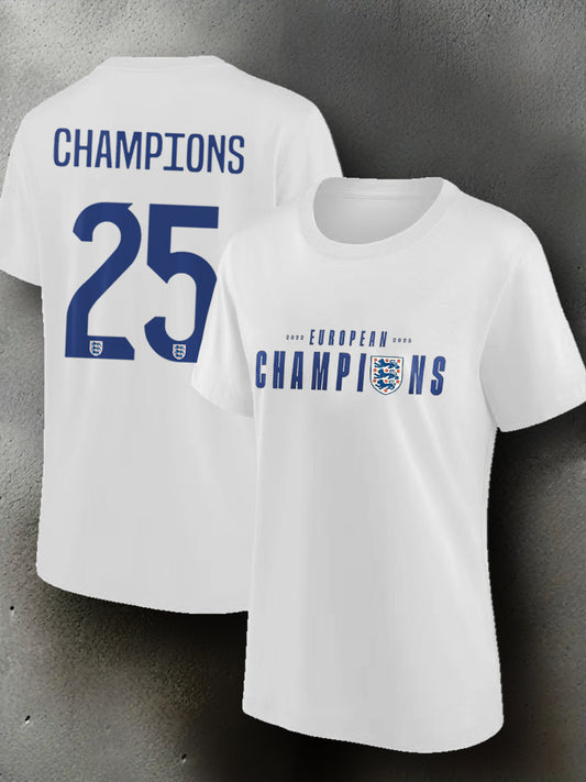 Women's UK Football Lover Champion Printed T-Shirt