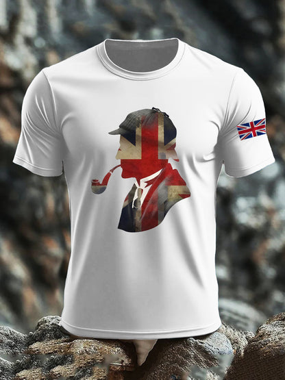 Men's British imitation cotton short-sleeved T-shirt