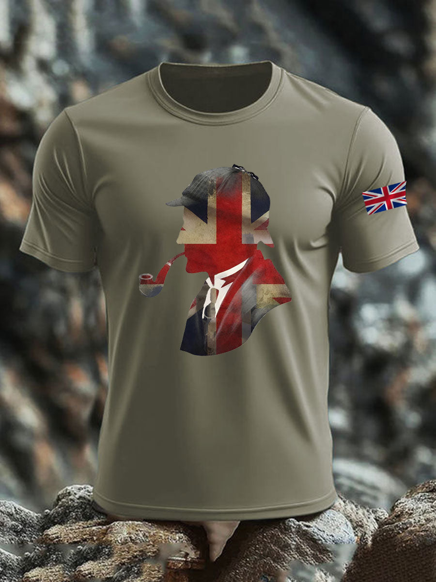 Men's British imitation cotton short-sleeved T-shirt