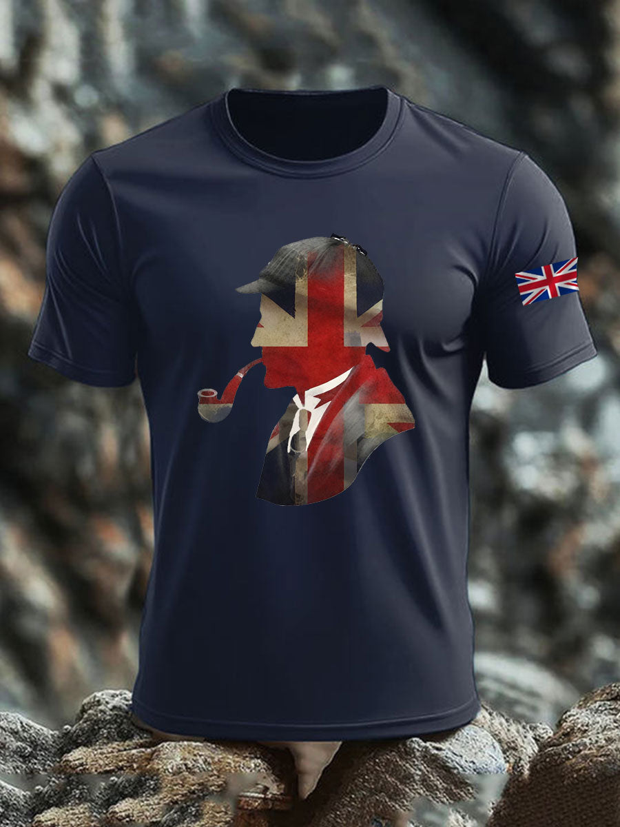 Men's British imitation cotton short-sleeved T-shirt