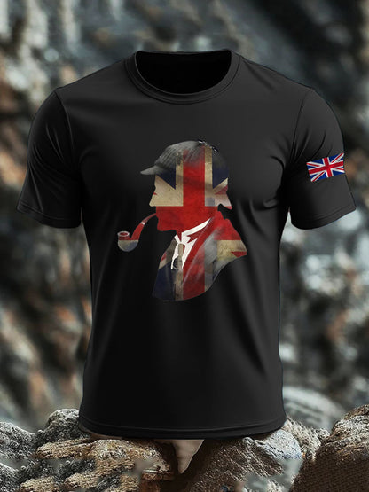 Men's British imitation cotton short-sleeved T-shirt