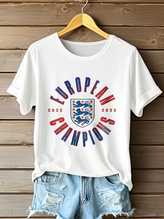Women'sUK Football Lover Champion Printed T-shirt
