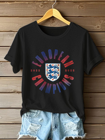 Women'sUK Football Lover Champion Printed T-shirt