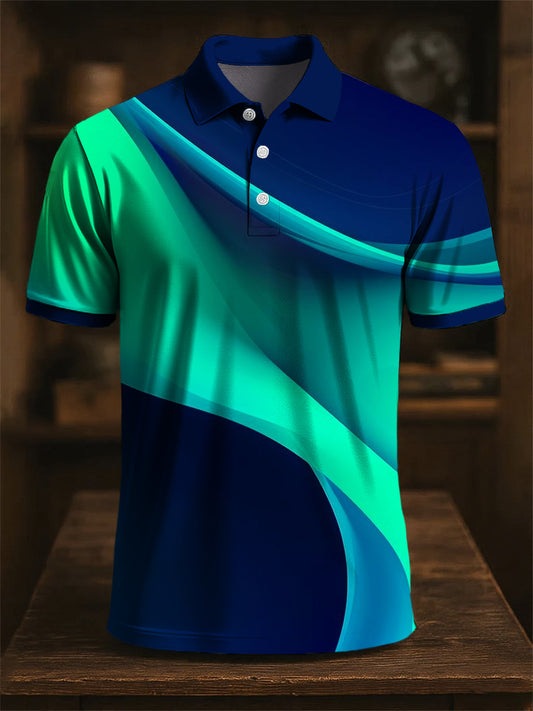 Polo da uomo casual stile astratto,