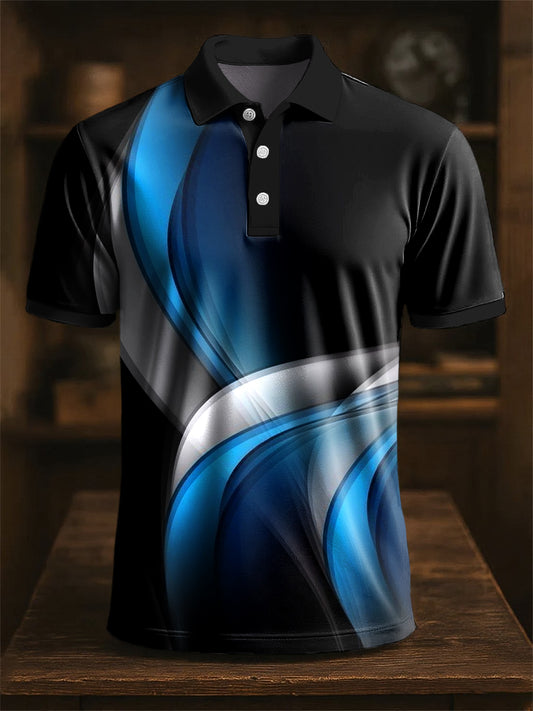 Camicia da uomo casual da uomo in stile astratto con stampa artistica