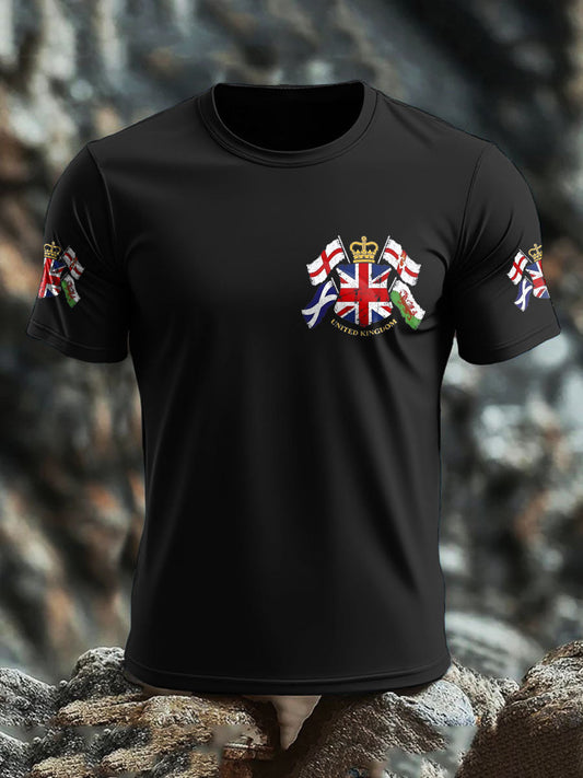 Men's UK Flag United We Stand Printed T-shirt