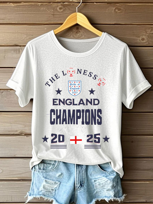Women'sUK Football Lover Champion Printed T-shirt