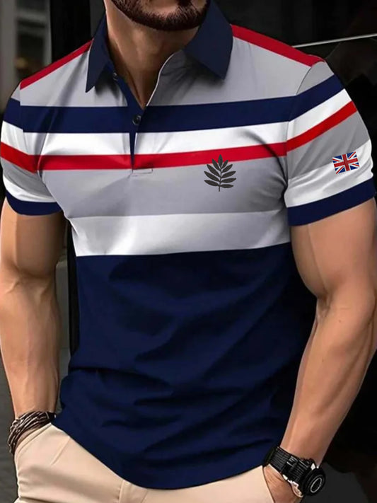 Men's Business Style Short Sleeve Casual Golf Top