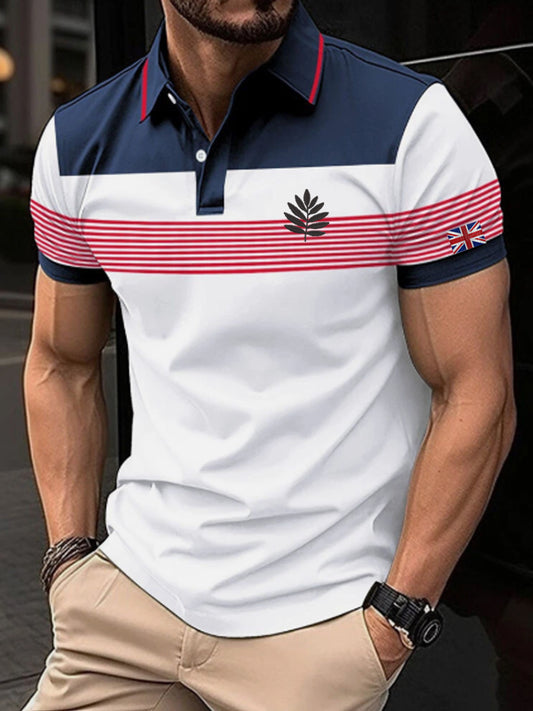 Men's Business Style Short Sleeve Casual Golf Top