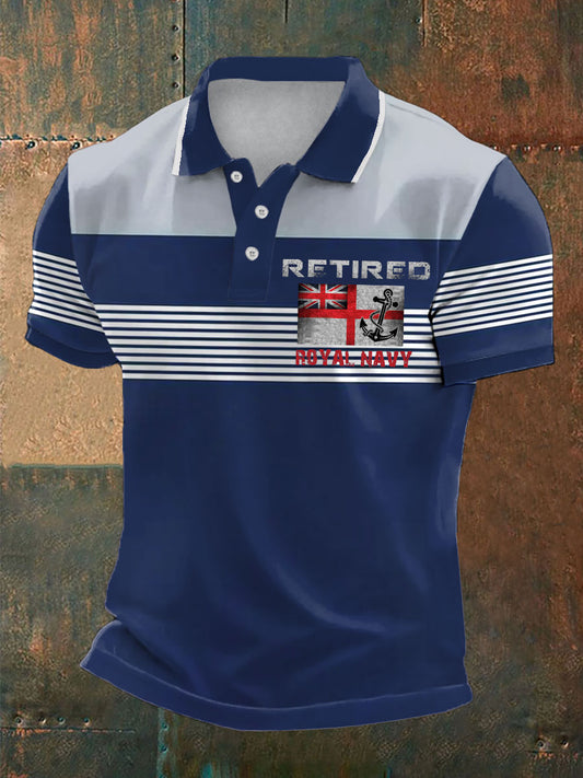 Men's British Veteran Retired Printed Casual Tops