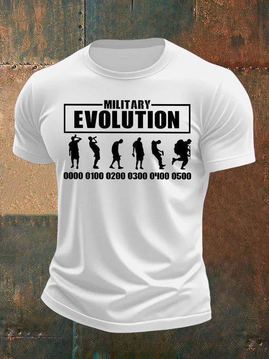Men's British Veteran Imitation Cotton Short-Sleeved Printed T-shirt