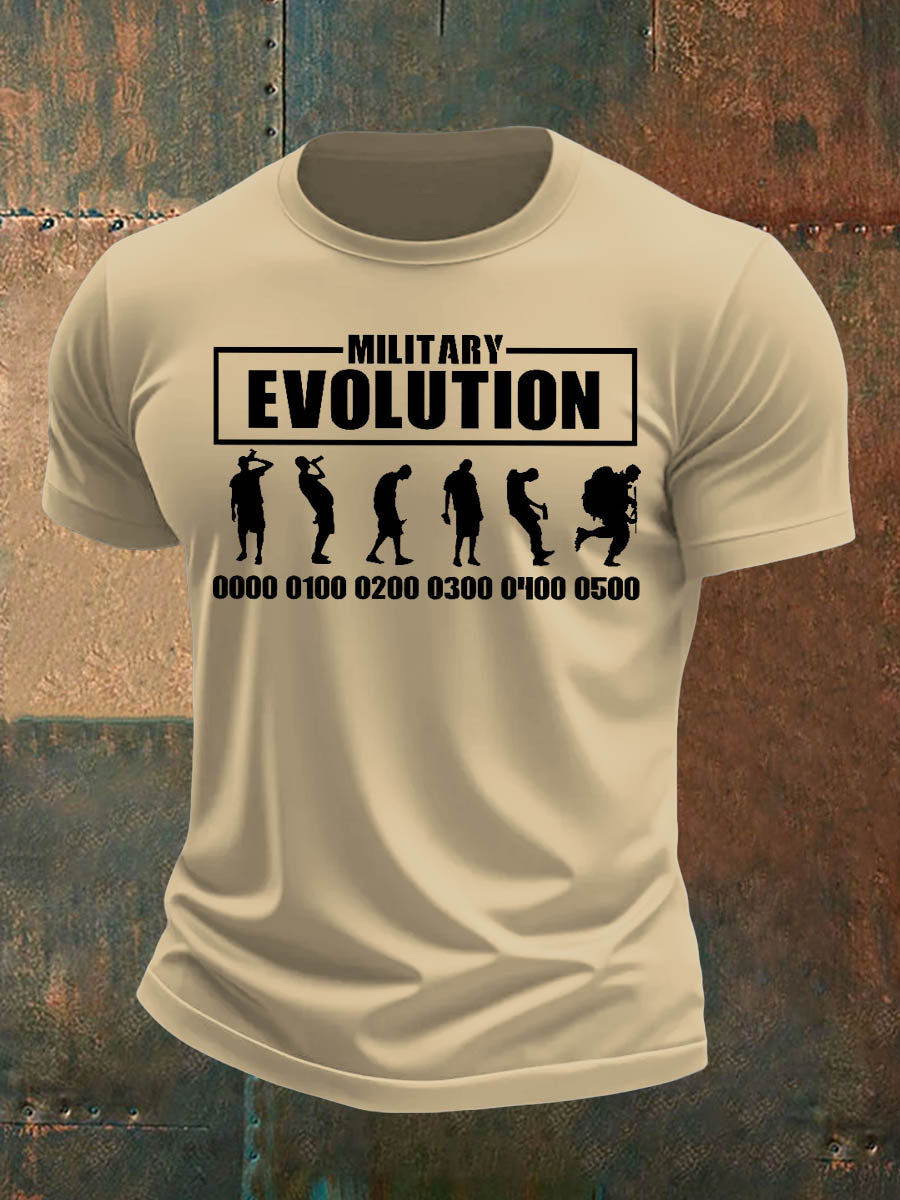 Men's British Veteran Imitation Cotton Short-Sleeved Printed T-shirt