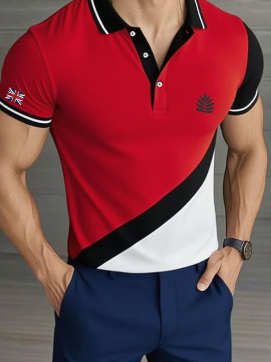 Men's Men'S Casual Classic Contrast Color Business Short-Sleeved Shirt