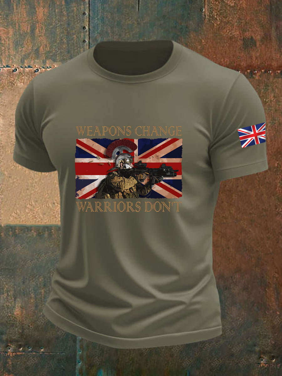 Men's  British Veteran Imitation Cotton Short-Sleeved Printed T-shirt