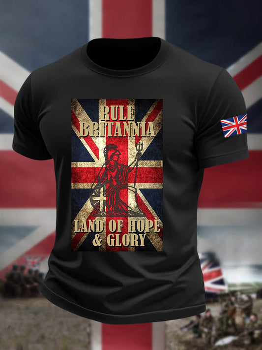 Men's  British Veteran Imitation Cotton Short-Sleeved Printed T-shirt