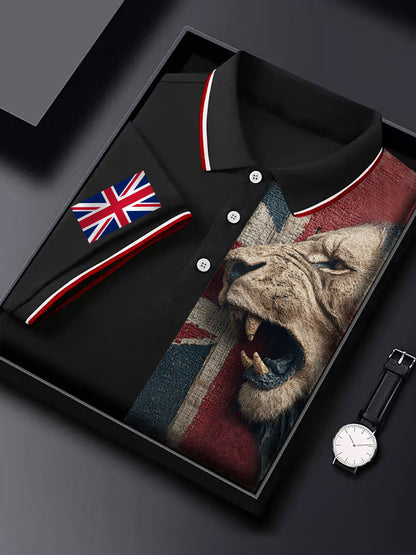 Men's Vintage England Flag Lion Casual Shirt