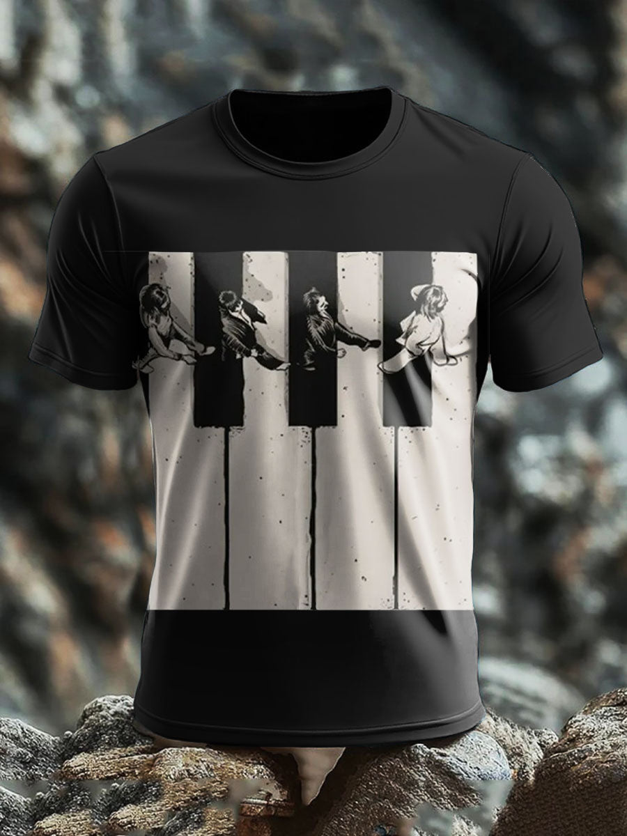 Men's Music Lover Hippies Printed T-shirt
