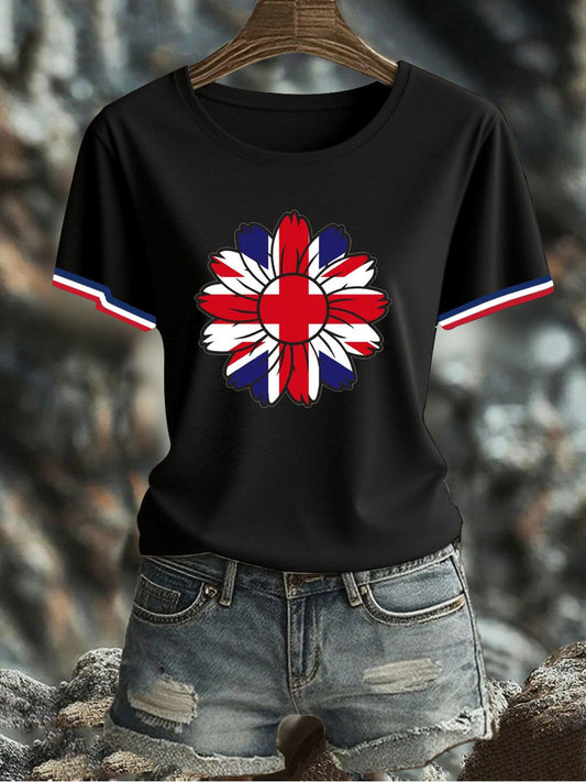 Women's UK Flag Printed T-shirt