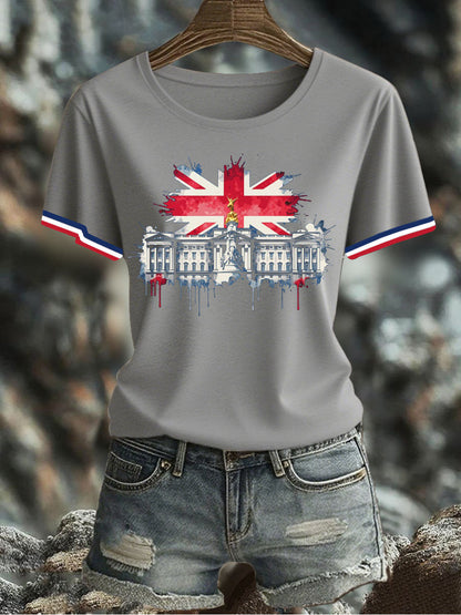 Women's UK Flag Printed T-shirt
